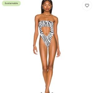 Love wave one piece zebra print bikini! From Revolve